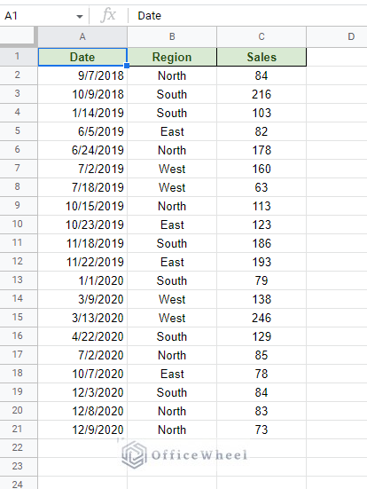 an example worksheet